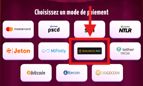 Sélectionnez la méthode de paiement