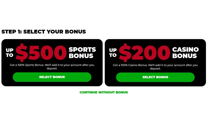 Choisissez votre bonus