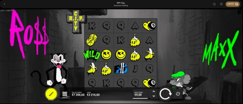 Écran de jeu de la machine à sous RIP City sur Mr Punter Casino