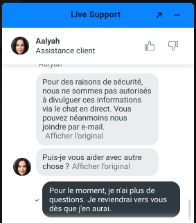 Messagerie sur Mr Punter Casino