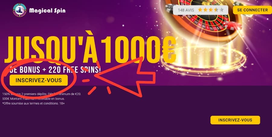 Créez un compte casino