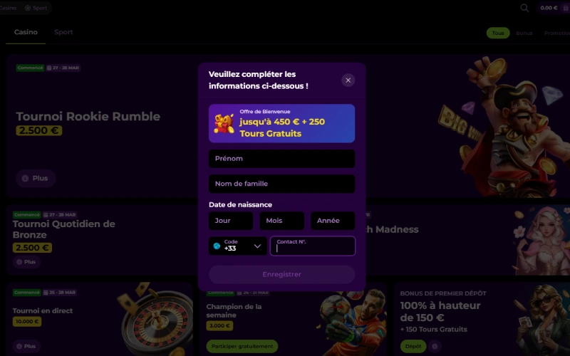 Remplissez le deuxième formulaire