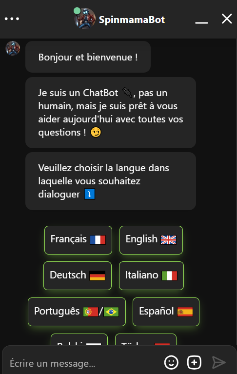 Le service client sur de SpinMama