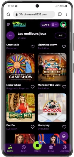 interface mobile galaxy spinmama