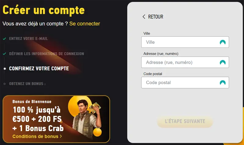 Renseignez vos informations de contact